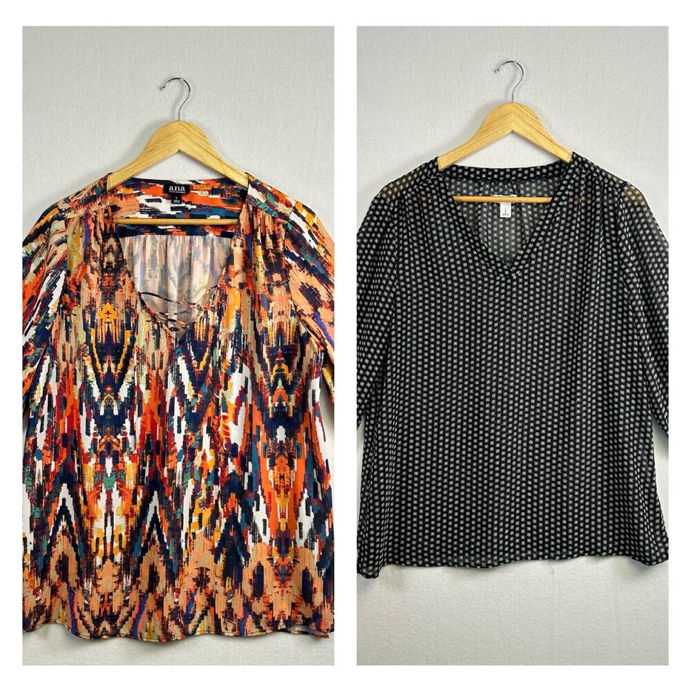 Casual Chic Women's Dress Top Lot: Old Navy & ANA - Size L, Career & Business